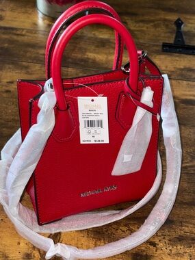 Michael Kors Red Mercer Mini Satchel Crossbody~NWT